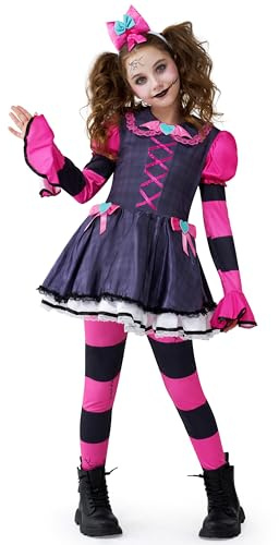 Spooktacular Creations Gruseliges Halloween-Puppenkostüm für Mädchen, Halloween-Kostüm-Set für Kinder, Gruseliges Puppen-Outfit für Mädchen