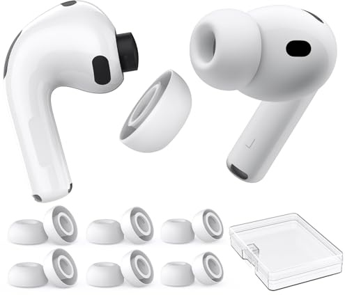 AhaStyle Ohrstöpsel für AirPods Pro 3 (2025) mit Geräuschreduzierungsloch | Passt den Ladekoffer, 6 Paar Silikon Ohrstöpsel Ersatzaufsätze für AirPods Pro 3. Generation, mit Tragbarer Aufbewahrungsbox