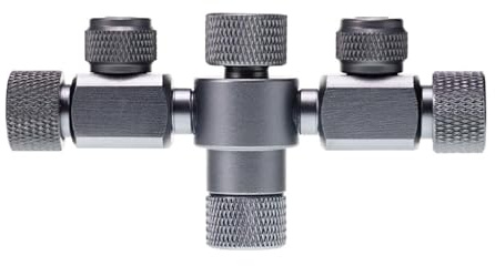 JISADER Aquarium CO2 Splitter Reglerventil Zweiwege-verteiler Aquarium Zubehör Nadelventil Aluminiumlegierung für Effektive Co2-verteilung für Pflanzentanks