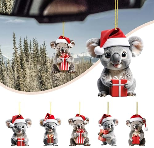 5pcs Christmas Decoration Hanging Cute Koala Christmas Hanging Christmas Tree Decoration