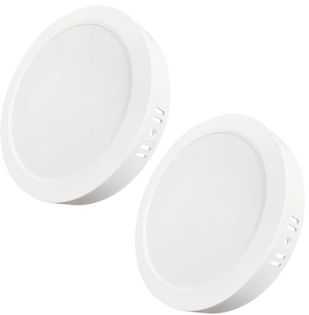 LUXULA 2 Stück LED Aufbauspot flach Weiß rund Ø109x28mm, 6W 600lm, IP44 | IP44 Aufputz Spot, CCT 3000K 4000K 6000K einstellbar, Deckenlampe Aufbauleuchte für Bad, Küche, Flur und Wohnzimmer