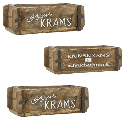 LS-LebenStil Holz Aufbewahrung-Box Ziegelform Krimskrams 31x15x9,5cm Original Unika Cutlery 1 Fach Rustikal Braun Holzbox Holzkiste Holzkasten Pflanzkübel Ordnungsbox Allzweckkiste Aufbewahrungskiste