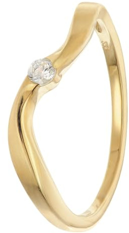 trendor Damenring Gold 333/8K mit Zirkonia zeitloses Schmuckstück für Frauen, elegantes Accessoire und schöne Geschenkidee, 21148-50 Ringgröße 50/15,9