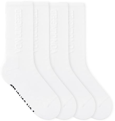 von Jungfeld 2er Set Weiße Embossed Socken Damen & Herren in Gr. 36-46 - Lange Socken (Crew Socks) Strümpfe mit 3D Design