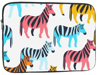 Colorful Zebra Printed Laptop Sleeve Printed Laptop Protective Case Suitable For Travel And Office Use 15 inch