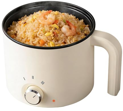 Olla eléctrica pequeña – Cocina personal multifuncional, mini electrodoméstico, olla interior antiadherente, diseño de vapor de ebullición rápida, solución de cocina, desayuno, almuerzo, cena