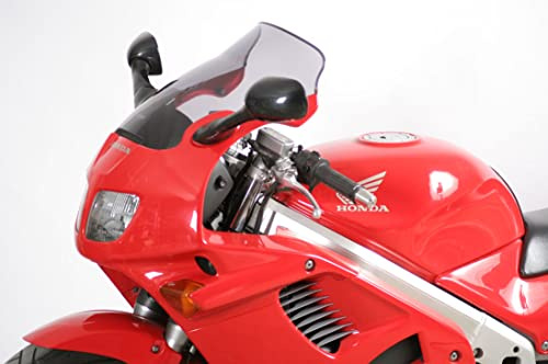 MRA Tourenscheibe T rauchgrau VFR 750 F RC 36 RC36 | Länge 400 mm, Breite 415 mm, E-Zulassung, eintragungsfrei, homologiert kompatibel mit Honda VFR 750 F RC36 1994-1997