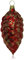 Lauschaer Glas Christbaumschmuck Tannenzapfen rot matt mit Dekor Christbaumschmuck Weihnachtsbaumschmuck mundgeblasen, handdekoriert