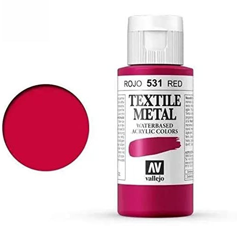 Vallejo : Textile Paint : 60ml : Metallic Red