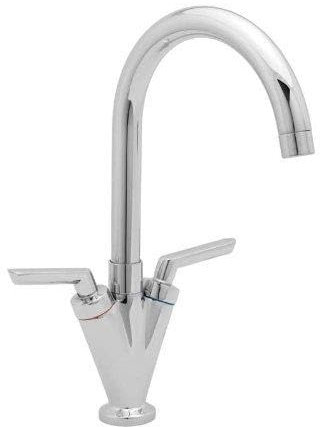 Deva LEV104 Chrome Lever Chrome Sink Mixer, Swivel Spout, Kitchen Taps