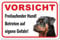 AdriLeo Schild - Vorsicht Rottweiler - Freilaufender Hund - (15x20cm) / Achtung Wachhund robust langlebig UV-beständig wetterfestes Warnschild
