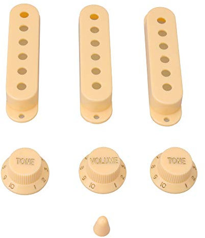 Yibuy Crème ABS Pièces De Guitare Micro Housse Volume & ton Knobs