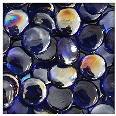 Kieskönig 1 kg Glasnuggets Glassteine Muggelsteine Mosaiksteine Tischdeko 25-30 mm Kobaltblau