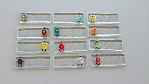 Cadeau fête des mères - ensemble porte-couteaux - repose baguette - Noël - art de la table - décoration - original - unique -travail du verre - fusing