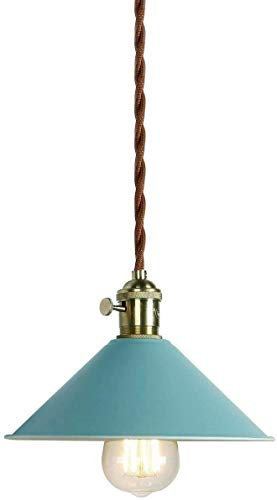 Azanaz Pendelleuchte Hängeleuchte Leuchten Φ 20.5cm mit für E27 Leuchtmittel, Außen Blau und Innen Weiß, für Wohnzimmer Esszimmer Restaurant Keller Untergeschoss usw