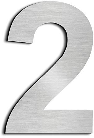 nanlyiau 4in/10.2cm Numeri civici Numero di acciaio Numero civico esterno in Solido Acciaio Inossidabile 304,Aspetto Fluttuante(4in 2)