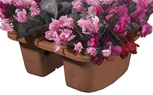 Bama Fioriera Doppia, Vaso, Klunia, in Resina, Color Terracotta, Ø 40 cm