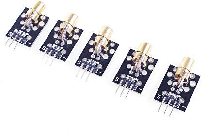 ANGEEK 5Stk. 5V KY-008 650nm Laser Sensor Modul für Arduino Raspberry DIY