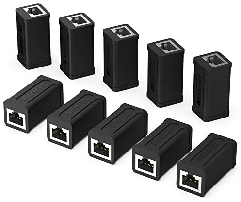 BENFEI Acoplador RJ45 en línea, 10 Unidades, Cat7, Cat6, Cat5e, Ethernet Hembra a Hembra