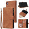 UEEBAI Wallet Case for iPhone XR, Premium Vintage PU Leather Magnetic Closure Handbag Zipper Pocket Case Kickstand Card Holder Slots with Wrist Strap TPU Shockproof Flip Cover for iPhone XR - Brown