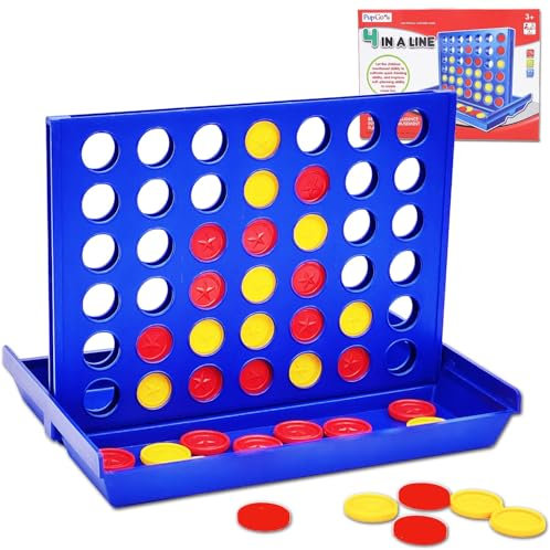 Pup Go 4 Gewinnt Standard-Größe, Familie Brettspiele für Kinder & Erwachsene ab 3 Jahren, Pädagogisches Strategiespiel Spielzeug, Tragbares Reisespiel für 2 Spieler, Faltbares Design mit 6 Ersatzchips