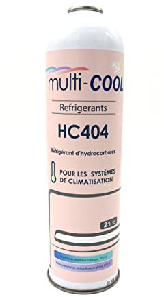 Canette Réfrigérant Multicool-404 de 400grs, remplace le R22, R407C, R502 et R404a