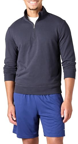 Amazon Essentials Men's Lightweight French Terry Quarter-Zip Mock Neck Sweatshirt, Dark Navy, X-Large
