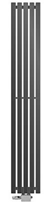 ECD Germany Stella Diseño Panel Radiador Conexión Central 260 x 1800 mm Antracita Termostato Esquina Universal y Forma Recta Plana Monocapa Vertical Calefacción