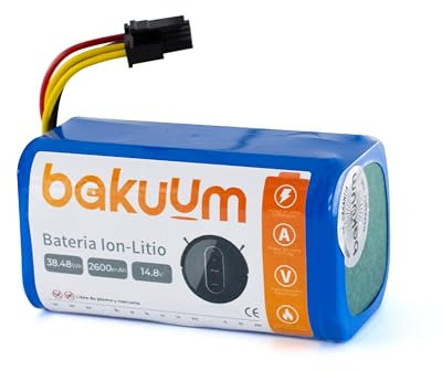 Batería Li-Ion Bakuum para Cecotec Conga 1290 1390 1490 1590 Repuesto Robot Aspirador 14.8V 38.48 WH - Aumenta la duración de la Limpieza de tu Robot Aspirador