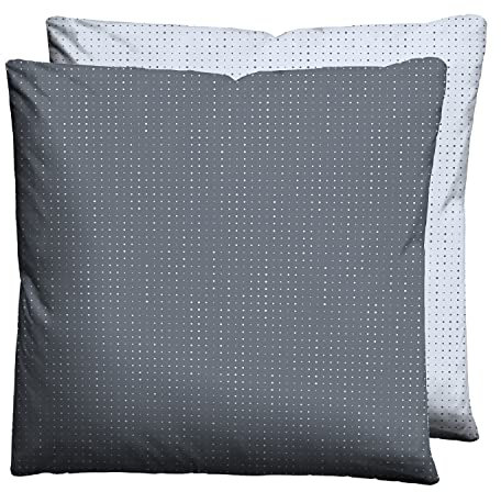 biberna 0636047 Mix & Match Kopfkissenbezug Mako-Baumwoll-Satin 1x 80x80 cm, blau