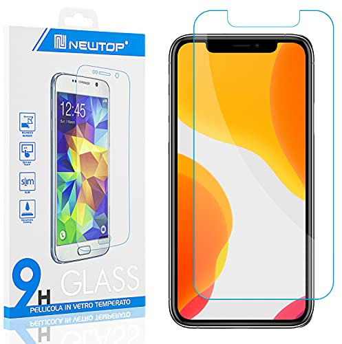 N NEWTOP [1 unidad] Película GLASS FILM para smartphone universal móvil 5,0 pulgadas 66 x 136 mm, hasta 0,3 mm, dureza 9H de vidrio templado protector de pantalla anti golpes protección de pantalla