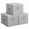 SONGMICS Scatole Portaoggetti con Coperchio, Set di 3 Contenitori Pieghevoli con Maniglie, Organizzatori per Vestiti e Giocattoli, 40 x 30 x 25 cm, Tessuto non tessuto, Grigio Tortora RZB003W01
