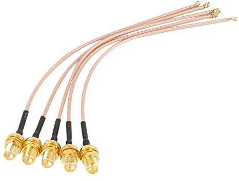 5 Stück WiFi-Koaxialkabel mit Geringer Dämpfung, RP-SMA-Buchse auf U.FL/IPX/IPEX-HF-Kabel, 50 Ω, 15 Cm, für Router-Antenne