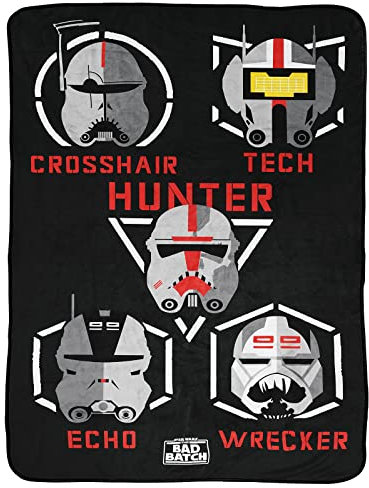 Star Wars The Bad Batch, Batch & Co. Throw Blanket - Measures 46 x 60 inches, Kids Bedding - Fade Resistant Super Soft Fleece (Official Star Wars Product)