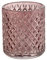 WENKO Atessa dusky pink toothbrush mug, small glass toothbrush cup with textured surface in the shape of small diamonds, mouth rinsing mug for bathroom and guest WC, Ø 7.5 x 10 cm