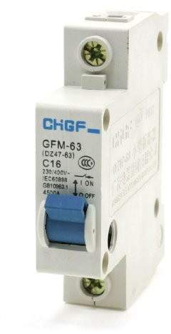 Ruilogod 35 mm sur rail DIN 4500A Surchargé court-circuit disjoncteur unipolaire 16A