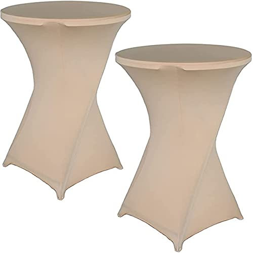Highdi Stretch Stehtischhusse, Stehtisch Hussen Ø 60 / Ø 80 cm, Verstärkung im Fußbereich und Viele Farben Waschbar für Runden Tisch Hochzeit Bankett Tischdekoration (Gold, 80x110cm)