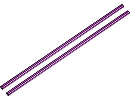 sourcing map Reusable Metal Straws 2Pcs, Stainless Steel Straight Drinking Straw 10.5 Long Suitable for Milk Shake Beverage Juice - Purple