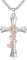 Mesovor Colliers Croix pour Femme, Foi Religieuse Croix Dieu Béni Pendentif Collier pour Filles Maman Femme Cadeaux (des roses)