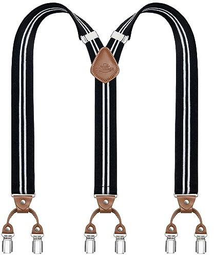 Dresime Hosenträger für Herren Breit Y Style 3.5 CM Mit Sehr 6 Starke Metall Clip Durable Elastic Verstellbare Hosenträger für Herren und Damen