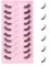 Oreola Demi cils Aspect naturel Cils vaporeux en œil de chat 10 paires de faux cils transparents à bande transparente 3/4 Demi Wispies Cils Réutilisables faux cils de vison 3D