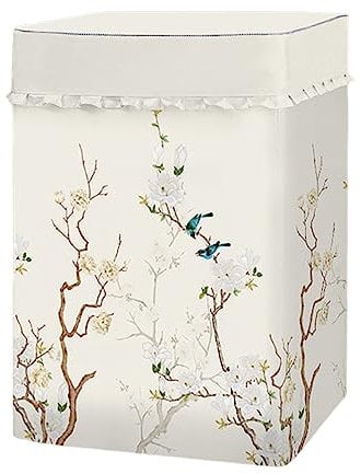 Odot Housse de Protection pour Machine à Laver Chargement par Le Haut Classique Couvre-Machine Protecteur Anti-Poussière Couverture pour Machine Lave-Linge Sèche-Linge (Beige,XL (8.5-12kg))