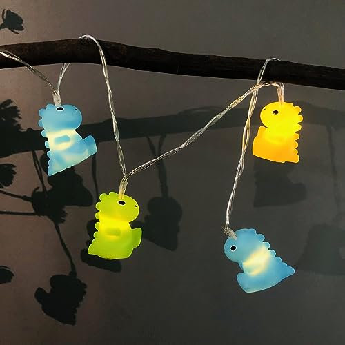 Riaxuebiy Niedliche Dinosaurier Lichterketten Batteriebetriebenes Nachtlicht für Indoor Weihnachten Home Party Kinder Schlafzimmer Dekoration (1.65M/10LED, Dinosaurier)
