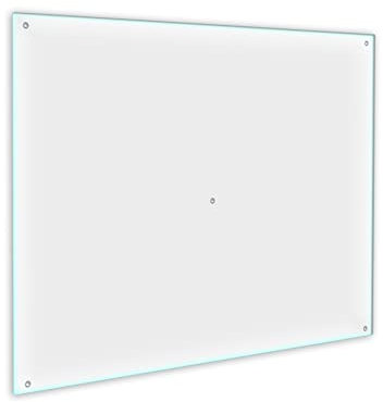 Funkenschutzplatte Glas Kaminofen Durchsichtig Transparent 60 cm Kamin Platte Bodenplatte Glasplatte für Grill Unterlegplatte Glas für Feuerstelle