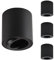 Gleonlux Foco de Techo Orientable Negro GU10, Focos LED Interior Techo aluminio, Aplique Techo redonda, Foco Techo Superficie, Plafón Lámpara de Techo bombilla no incluida para salón dormitorios 4 Pcs