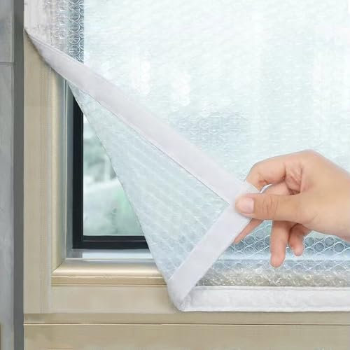 Thermo Cover Insulating Film - Secondary Glazing Insulation for Windows & Doors, Keeps Cold or Heat Out, Windproof, Dust Proof, Reusable (120x150cm/47x59in)
