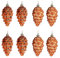 susiodeu 8 Stück/Los Weihnachtsbaumschmuck 8 Stück Kunststoff Tannenzapfen in 1 Packung ABS Kunststoff Kiefernbaum hängender Tannenzapfen Anhänger, Bronze