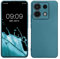 kwmobile Case kompatibel mit Xiaomi Redmi Note 13 Pro 5G / Poco X6 5G Hülle - Schutzhülle aus Silikon metallisch schimmernd - Handyhülle Metallic Karibikblau