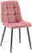 CLP Esszimmerstuhl Antibes | Samt | Gepolstert | Küchenstuhl | Metallbeine mit Bodenschonern | Belastbar bis 150 kg, Farbe:rosa