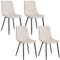 Lestarain Esszimmerstühle 4er Set, für Esszimmer Küche Wohnzimmer, Küchenstühle mit Rückenlehne modern, mit Metallbeinen, aus Samt, 150 kg belastbar, Creme